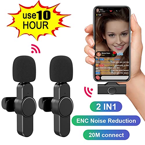 Wireless Lavalier Microphone Wireless Lavalier Microphone For Professional Wireless Clip Mic - Cordless Omnidirectional Condenser Recording Mic For Interview Video Podcast (Color : 1 Gen Type-C) #TOP2