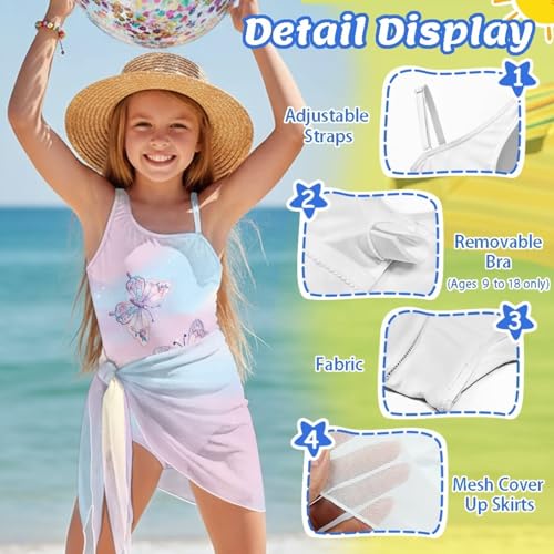 Maillot de bain 2 pièces filles de qualité supérieure avec paréo Poceacles - 5