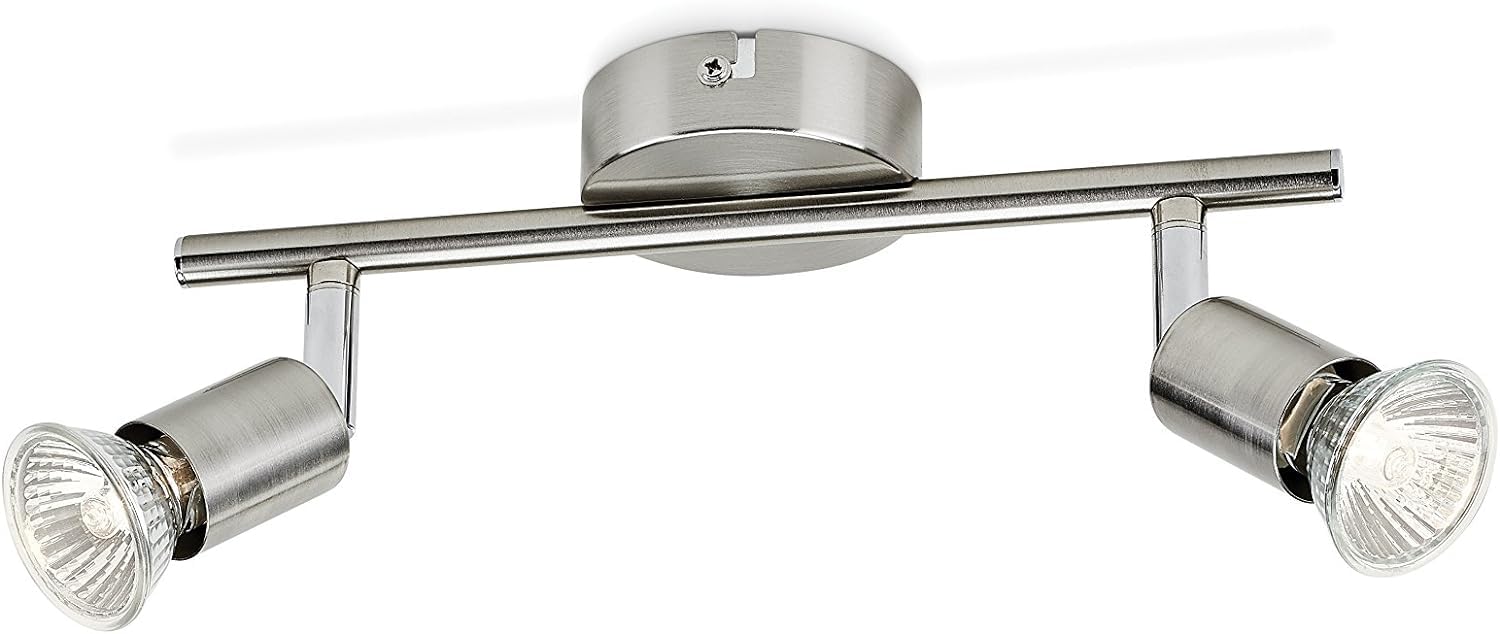 Philips LED Limbali, Lampada Faretti da Soffitto, 2 Punti Luce, Acciaio