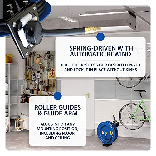 Cyclone Pneumatic Cp3688 Retracable Air Hose Reel, Blue #TOP3