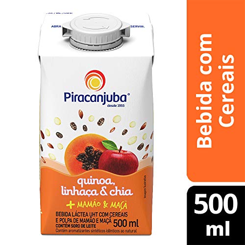 Bebida Láctea Quinoa Linhaça E Chia Sabor Mamão E Maçã Piracanjuba 500Ml