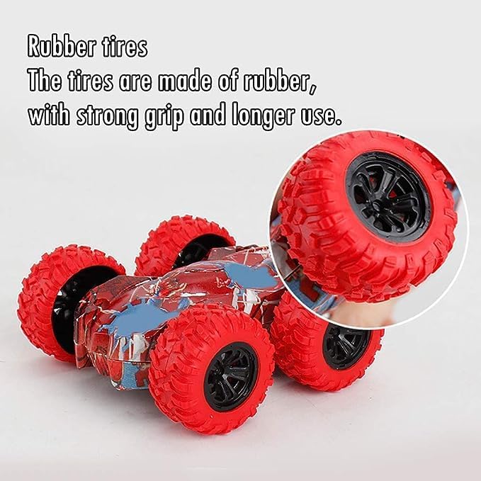 Miniatura 2 de 4 piezas Doodle Monster Toys Truck Vehículos de fricción de doble cara, voltean a prueba de golpes, vehículos de inercia para niños pequeños,
