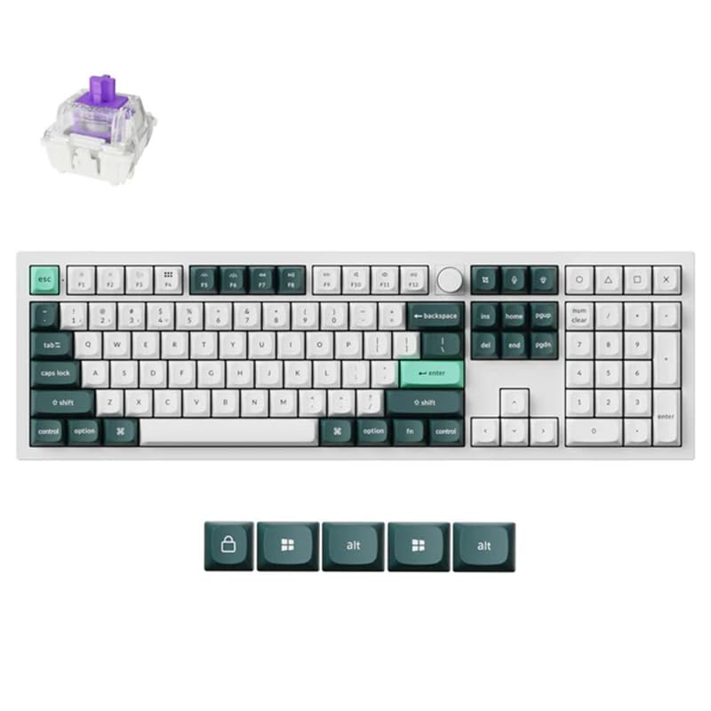 Keychron KYCN-Q6H-P1 Q6 HE 109 tasti completamente assemblato interruttore magnetico RGB Hot-Swappable tastiera wireless bianca