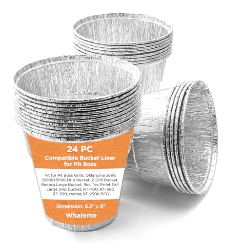 Disposable Foil Liners for Grill Grease Buckets (24 Pack)