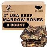 K9warehouse Beef Bone Marrow Dog Treats - Long Lasting Dog Bones for Aggressive Chewers - All-Natural Marrows Treats for Dogs - High-Protein Marrow Bones for Dogs Small, Medium, Large & Extra Large