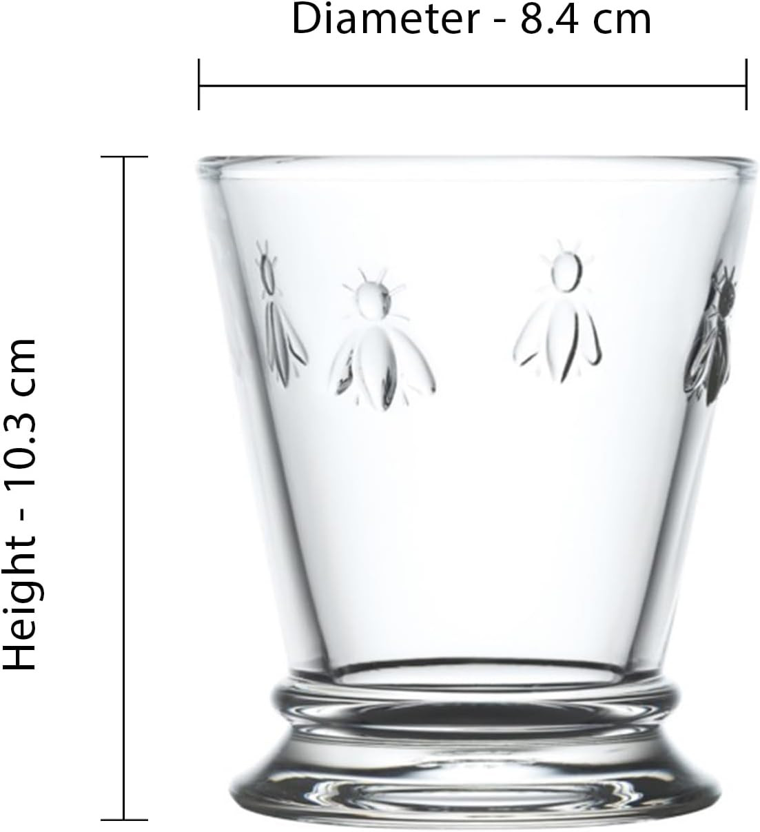 La Rochere Napoleon Bee Tumbler Set of 6 – La Rochere Bee Glassware Sets – Fancy Glassware Drinking Glasses (9 oz)