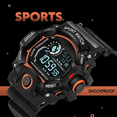 Image of Acnos Digital Sports Watch - Rugged Outdoor Multi-Function Countdown Timer & Alarm (WR30 Water-Resistant)