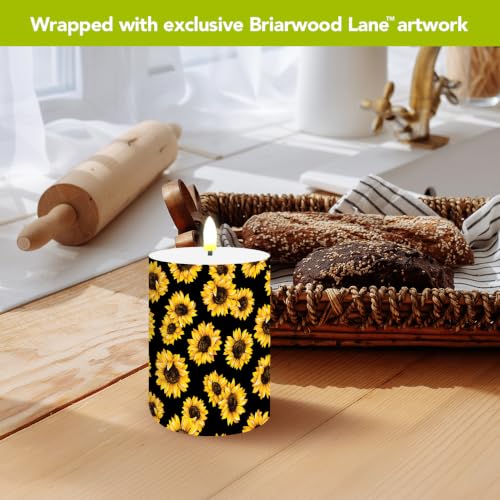 Image of Briarwood Lane Summer Flameless Candle 6x3 Sunflowers Flameless Candle with Timer for Summer
