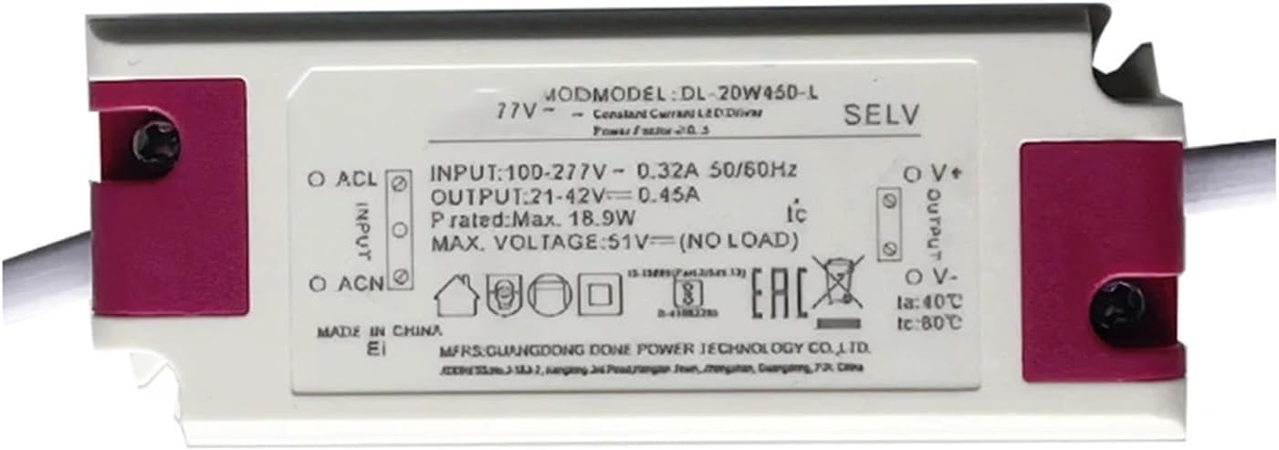 DL-20W600-L 20W Engineering LED Power Driver Constant Current Ballast Barrel Spot Lamp Transformer(DL-20W600-L 18-36V)