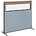 Global Industrial 48-1/4"W x 43-1/2"H Deluxe Freestanding Office Partition Panel with Partial Window, Blue