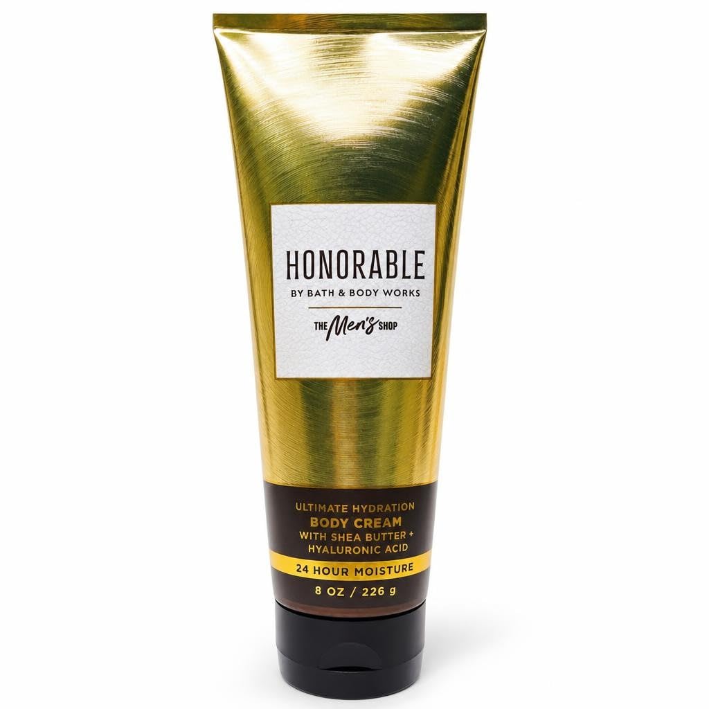 Bath and Body Works Hyaluronic Acid Body Cream For Men 8 Ounce (Honorable)