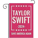 Taylor 2024 Garden Flag Pink Musician Flag Vertical Double Sided 12 x 18 Inch Funny Party Swift Bann