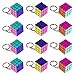 12 Piece Party Pack of Mini 1.25" Retro 80s Neon Puzzle Cube Keychain Toys | Great Game for Party Favors, Classrooms & Keyrings