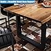 Lebolna Industrial Solid Wood Dining Table,Rectangle Live Edge Kitchen Table,Rustic Pine Table Top & Metal Base,Large Long Dining Room Table for 2,4,6,8(63