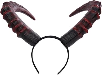 Red Devil Horns Headband Large Demon Headpiece for Adults Women Men