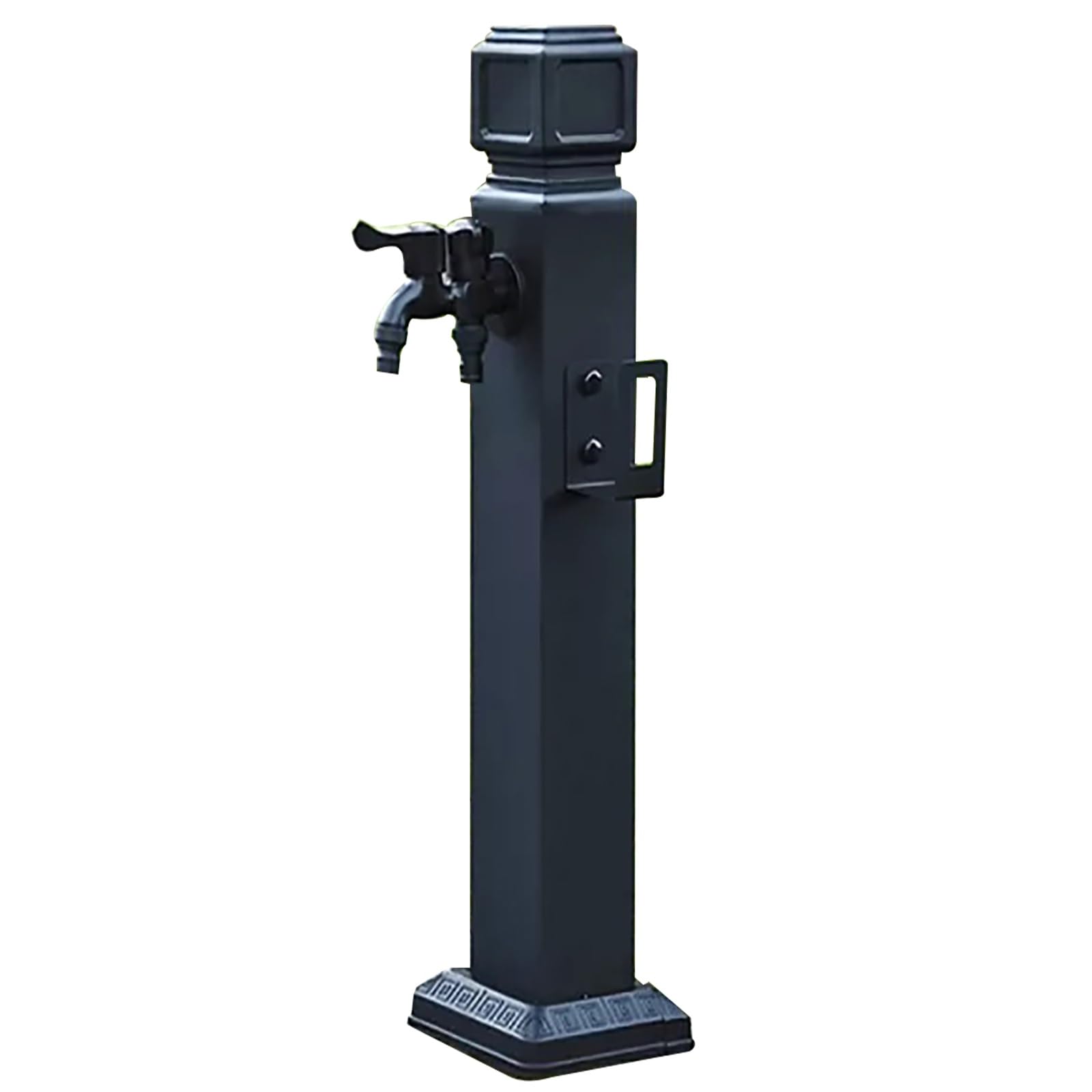 Colonne D'eau de Jardin Extérieure en Acier Inoxydable 304, Robinets Autoportant Antigel avec Double Sortie, Colonne À Eau avec Robinet, Support de Tuyau et Sac Antigel pour Jardin(95cm/37in)