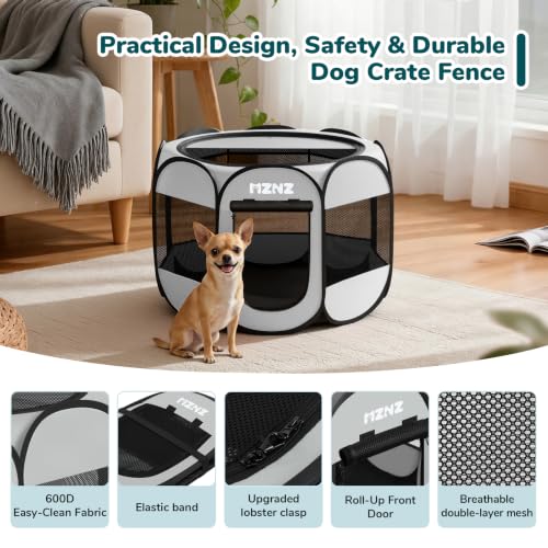 MZNZ Dog Cat Small Animal Puppy Playpen Crate, Small, Whole Grey by MZNZ - Used condition - Image 7