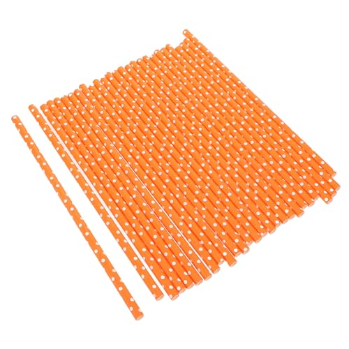 GALPADA 100 pitillos de papel biodegradables naranja con lunares miniatura 1