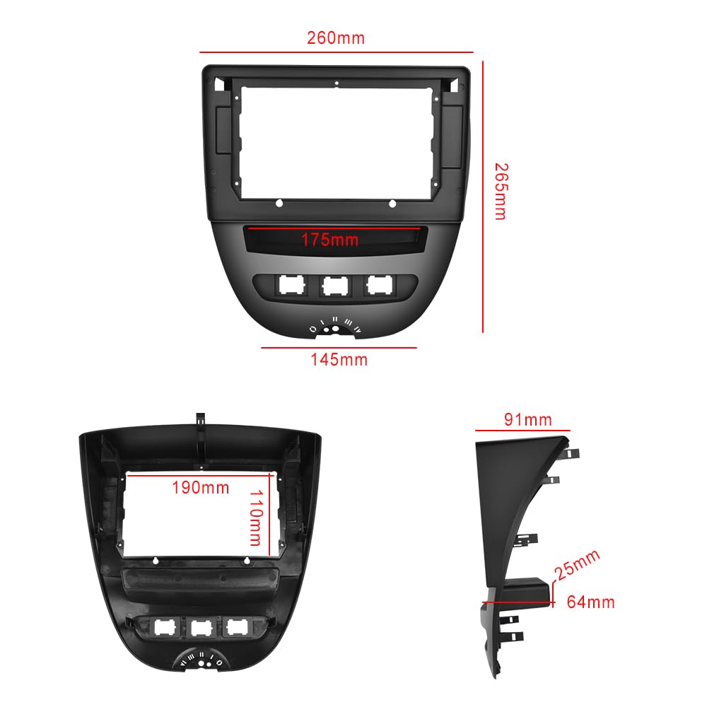 NHOPEEW Autoradio per Peugeot 107 / Citroen C1 / Toyota Aygo 2004-2014 con Carplay wireless e Android Auto - Autoradio Android 13 da 10 pollici con WiFi GPS Controllo del volante EQ Schermo diviso
