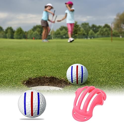 2 Stück Golf Ball Liner Template, Golf Ball Liner mit Markierungsstift, Golf Ausrichtungs-Set für Putt, Golf Ball Marking Tools mit Tri-Line Patterns, Golfball-Liner-Vorlage für Perfekten Schwung
