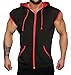 Coofandy Mens Casual Sleeveless Hoodie Zip Up Vest with Pockets Black Medium Black Medium