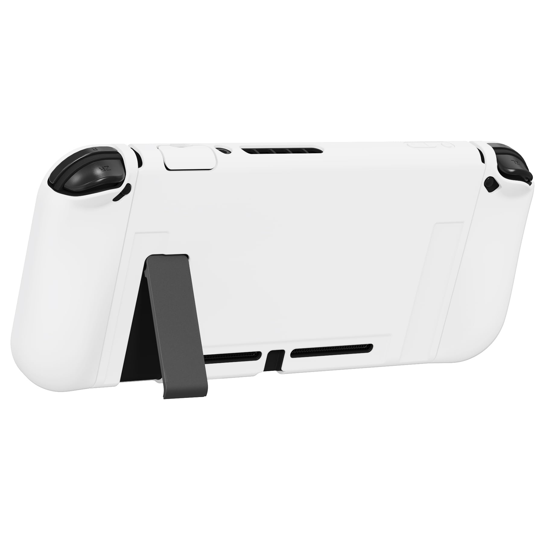 playvital Cover per Nintendo Switch,Custodia Copertura Morbida TPU Protettiva per Joycon Console&Pellicola Vetro Temperato&Copri Analogici&Copri Tasti(ZealProtect)-Bianco