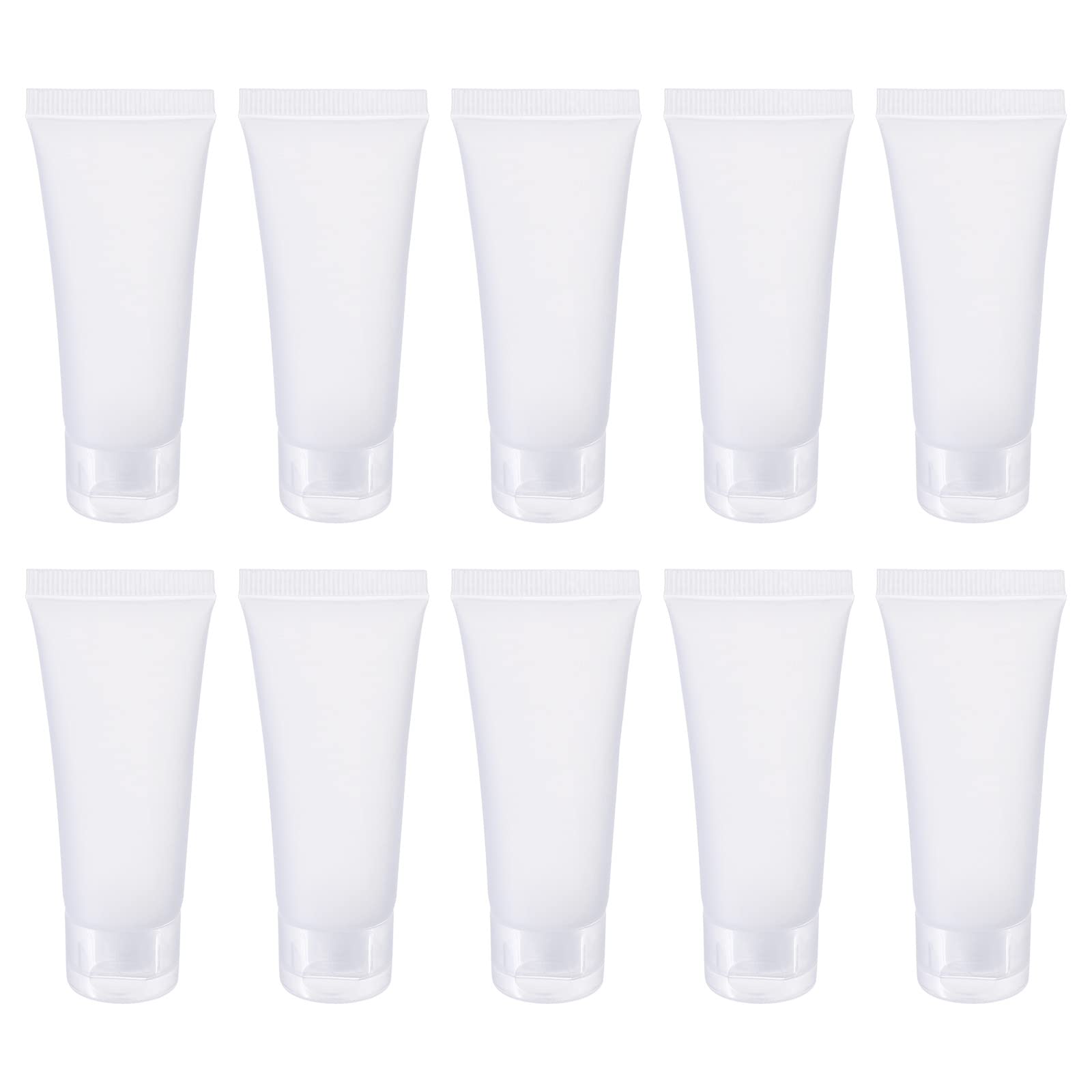 PATIKIL 15ml Spremi Tubo, 50pz Vuoto Cosmetici Tubi Plastica con Flip Coperchio per Viaggio Famiglia, Traslucido Smerigliato