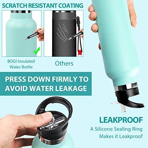 BOGI-Insulated-Water-Bottles-with-Straw-600ml-Stainless-Steel-Water-Bottle-Metal-Water-BottlesBPA-Free-Leakproof-Reusable-Water-Bottle-with-2LidsSports-Gym-Water-Bottle-for-Kids-Girls-Boys-Aqual