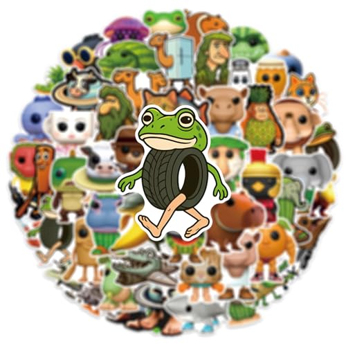 50Pcs Italian Brainrot Animals Stickers, Italian Brainrot Meme Stickers for Water Bottles, Funny Cartoon Sticker Pack Waterproof Vinyl for Laptop Phone Party Favors Decals