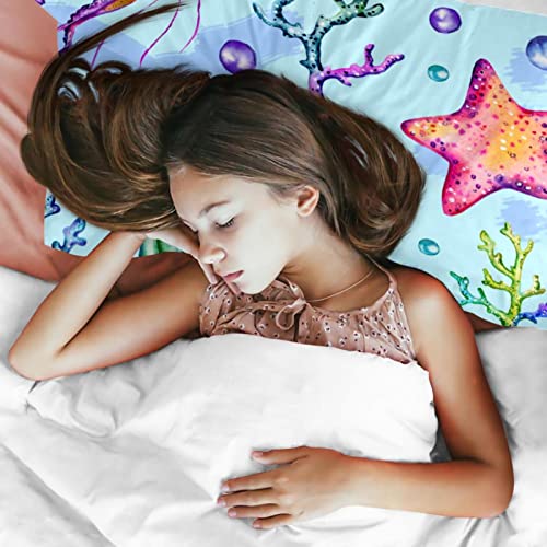 Parure de lit aquarelle méduse et corail avec housse de couette et taies - 4
