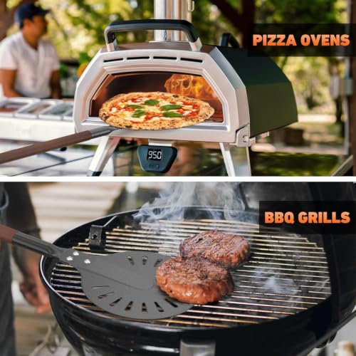 Mimiuo 8" Perforated Aluminum Pizza Turning Peel with Wooden Handle by Mimiuo - Used condition - Image 6