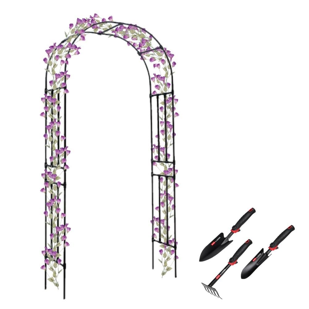 Arco da giardino in acciaio per piante rampicanti, rose, glicine, 120-300 cm, arco per eventi e matrimoni (200 x 240 cm)