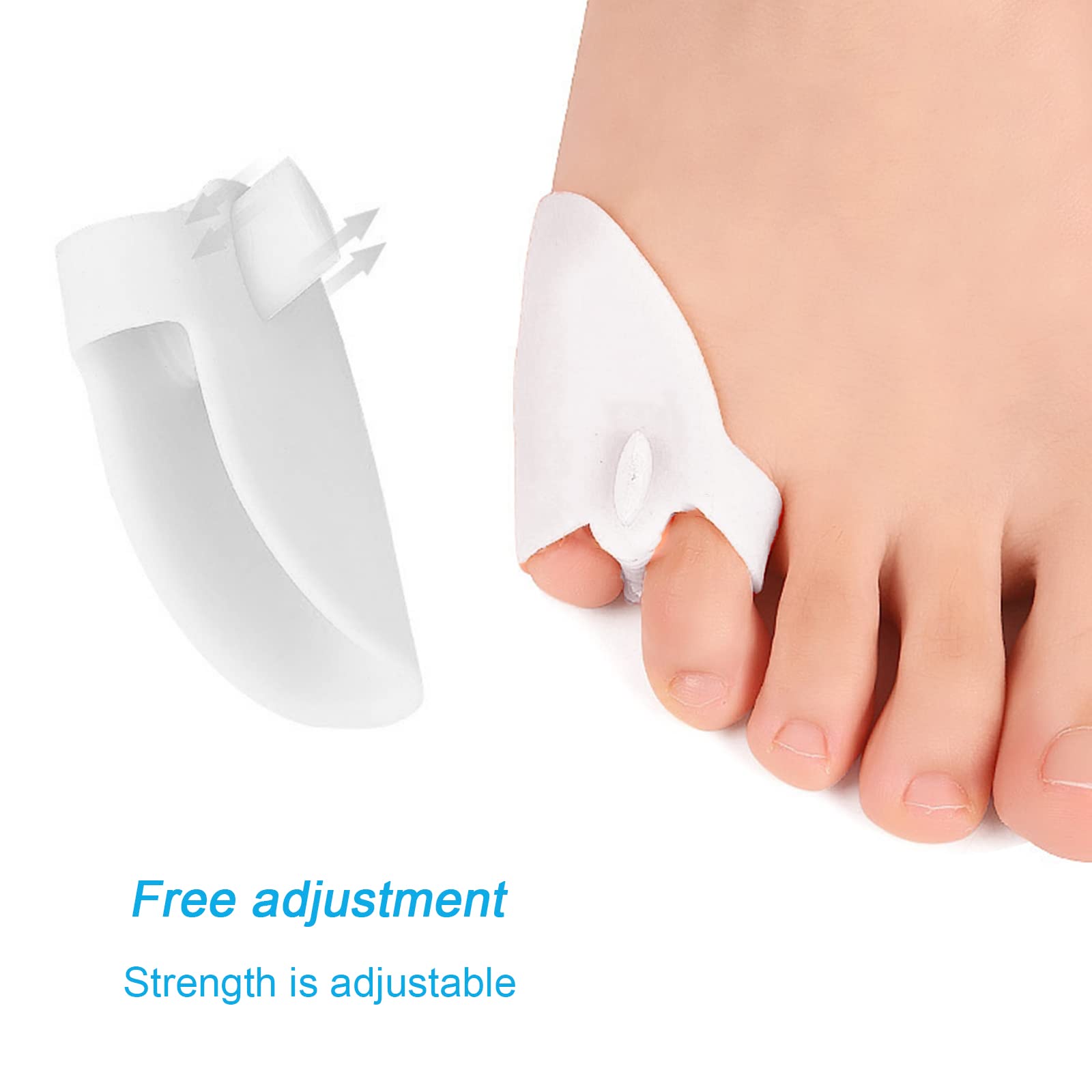 Separatori per Dita Dei Piedi 4 Pezzi Separatori per Dita Del Mignolo in Silicone per Alluce Valgo, Sollievo Dal Dolore in Caso di Dita Dei Piedi, da Indossare Nelle Scarpe per Corsa Camminare e Yoga.