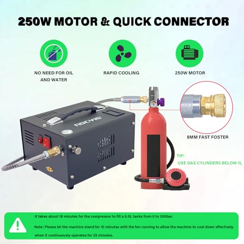 NDCYJG PCP Air Compressor 4500PSI Portable Compressor 12V DC/110V/220V AC PCP Air Gun Compressor Han
