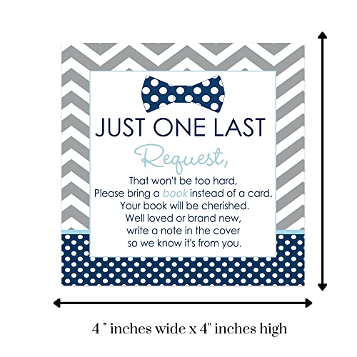 Paper Clever Party Bow Tie Baby Shower Book Request Cards (25 Pack) Boys Invitation Inserts Blue And Grey #TOP4