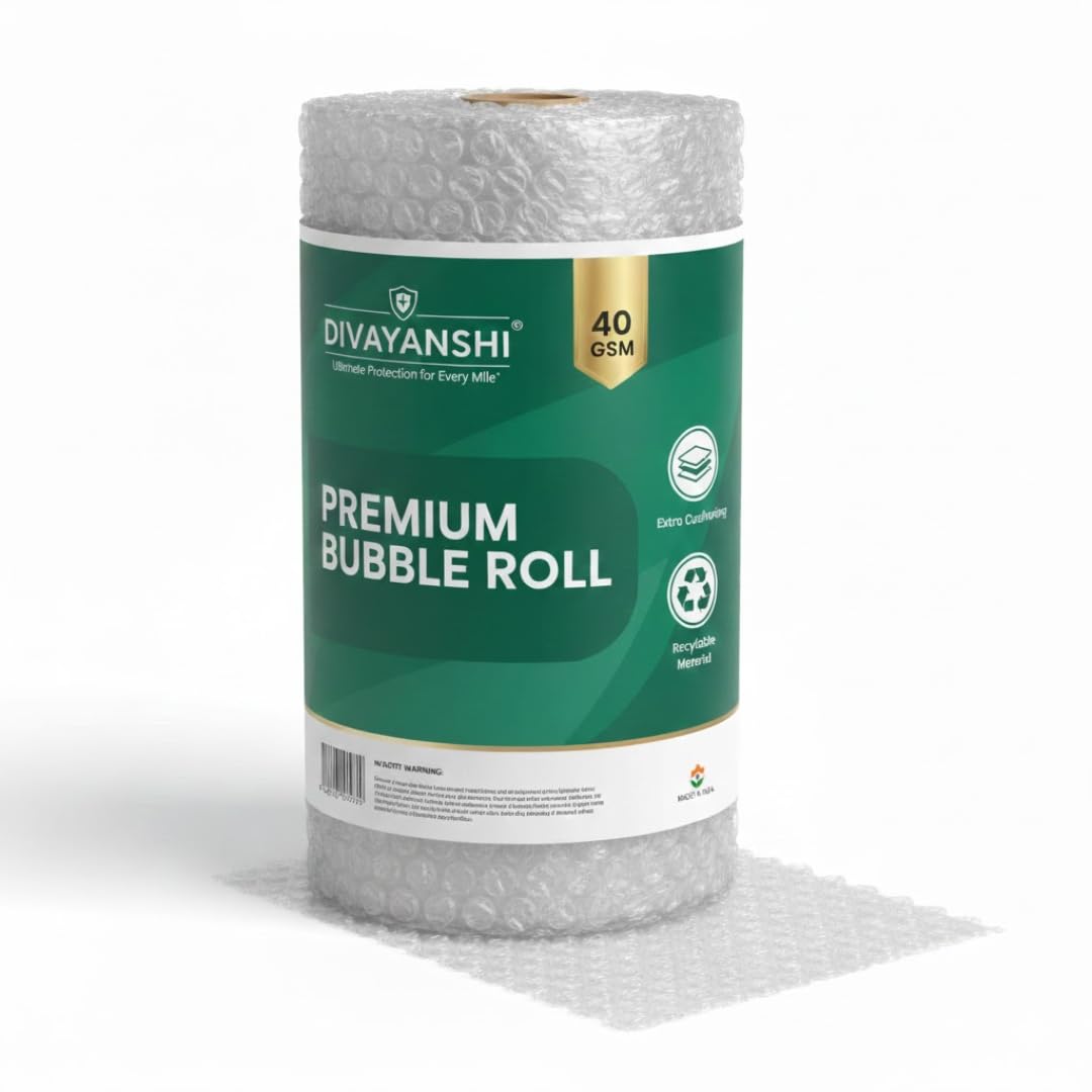 Divayanshi Bubble Wrap for Packing & Moving | Strong Air Bubble Roll for Courier, E-Commerce & Household Shipping | Shock-Resistant Packaging (1ft*10ft)-image-2