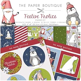 Paper Boutique Festive Frolics-Paper Kit, Multicoloured, 8 x 8 inches