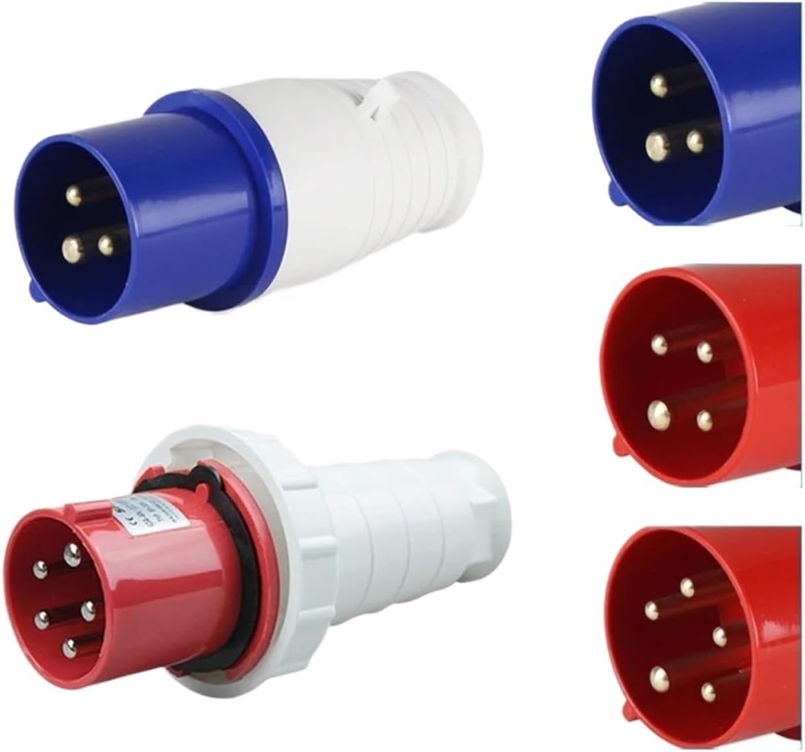 1pcs Waterproof Industrial Plug IP44 3 Pole 4 5 Pin dustproof Socket IP67 Male and Female 16a 32a 63a 125a(Ip67 63a,5 P-Panel Mounted Plug)