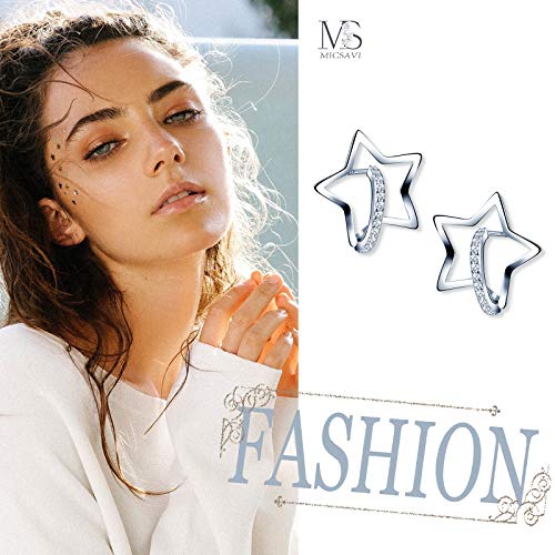 MICSAVI Orecchini Stella Argento 925 con Zirconi