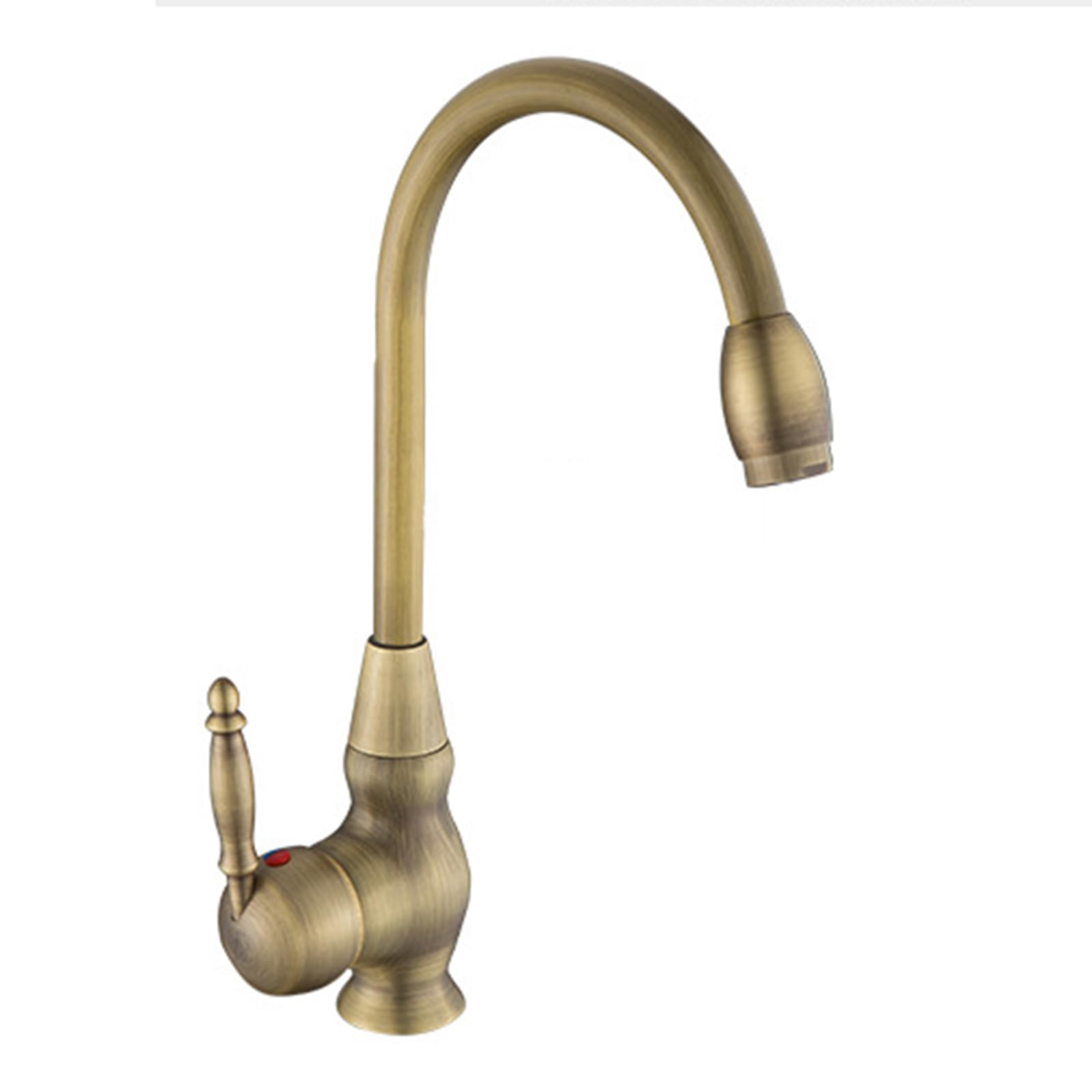 ZYCHSJXA Antique Brass Mixer Tap Kitchen Single Handle Rotating Sink Hole
