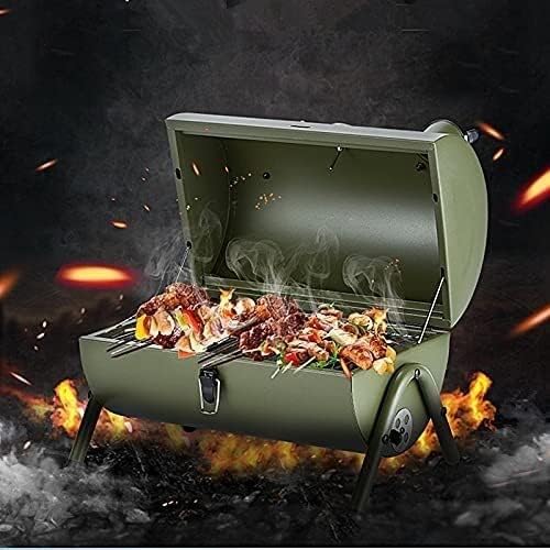 Miniatura 4 de Parrilla de carbón portátil al aire libre barbacoa patio camping picnic barbacoa estufa para 3-5 personas parrilla de carbón portátil (verde)