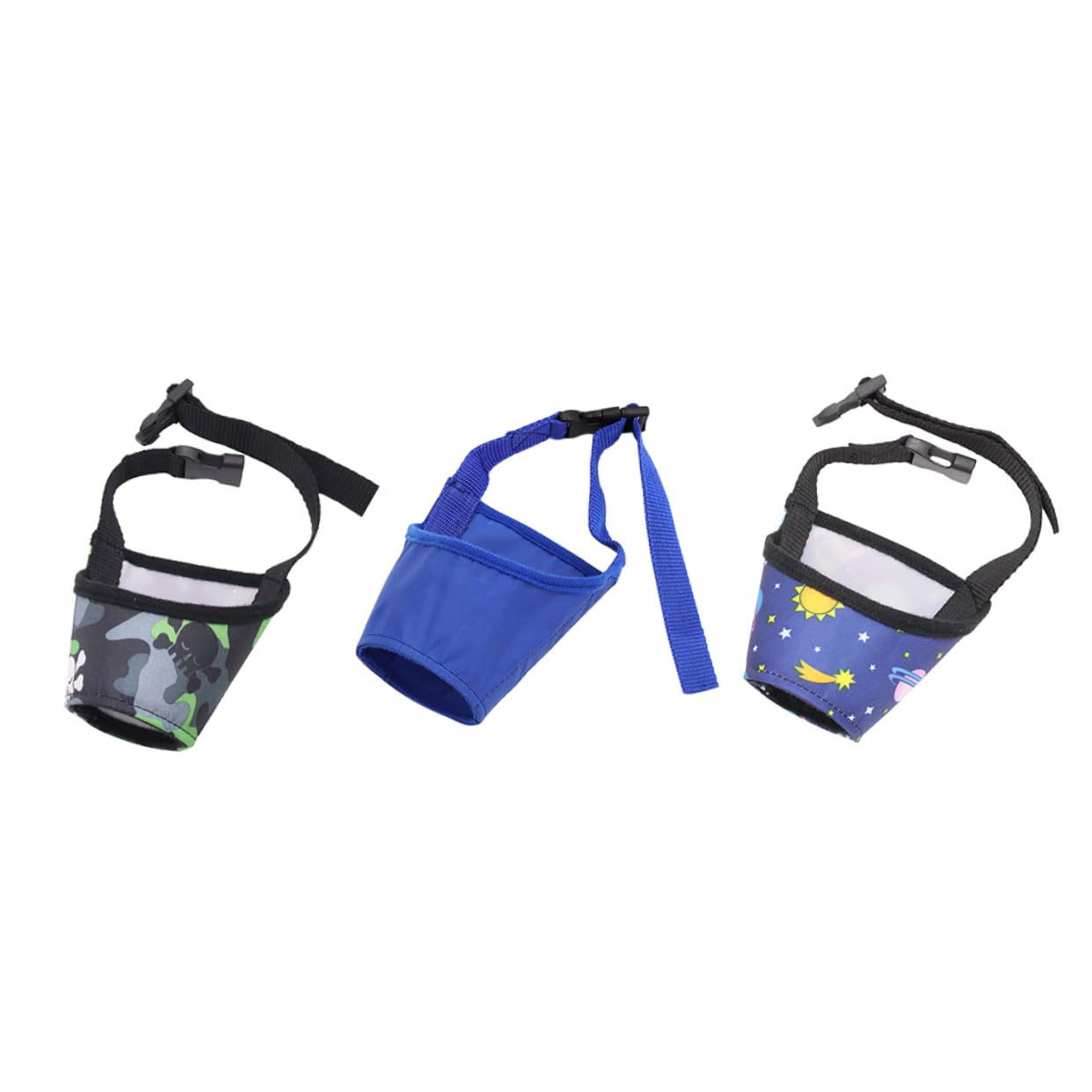 VANZACK 3Pcs Adjustable Dog Muzzle Barking Mouth Cover for Pets Prevent Biting Eating Streets Comfortable Fit for Dogs