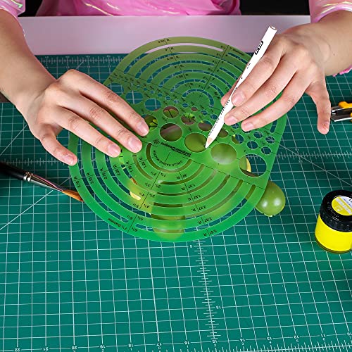 Image of ALVIN Circle Radius Master Template TD1202, Template for Artists, Architects, Design and Drafting, 3 /64th inch to 7.5 inch scale