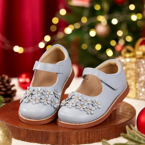 Image of Kiderence Toddler Girl Mary Jane School Uniform Dress Shoes Oxford Flats