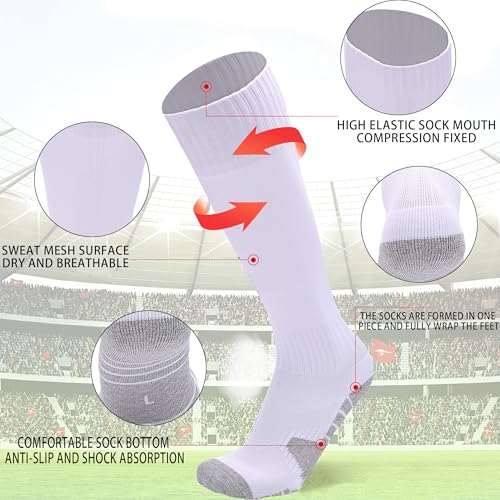 Men's football socks, knee high running pressure socks, training sports performance socks (1 Pair)4