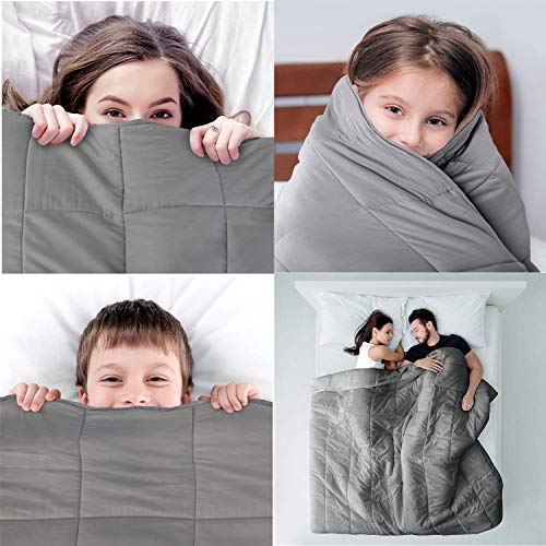 Asfrost Weighted Blankets For Kids And Adults, 60''X80'' 15Lbs, 100% Breatehable Cotton With Premium Glass Beads Of Heavy Blanket, Can Be Used In All Seasons, Dark Grey #TOP5
