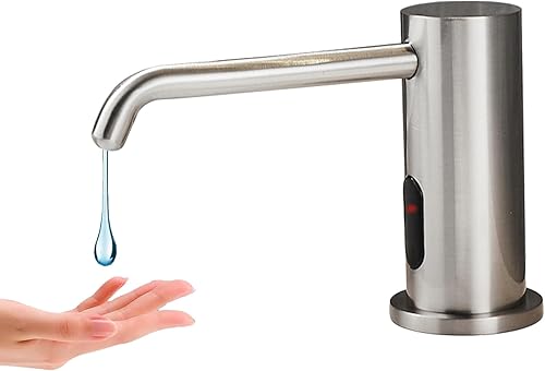 Dispensador automático de jabón líquido sin contacto para baño y cocina con sensores infrarrojos mejorados de 33.81 oz33.8 fl oz, dispensador de