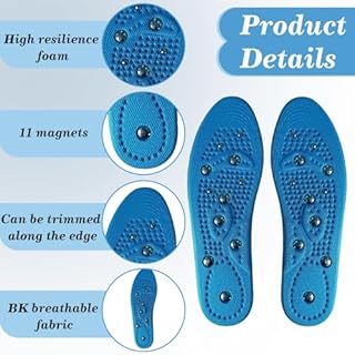 Solette Magnetiche 1 paio Solette Scarpe Gel Magnetiche per Uomo E Donna Fascite Plantare Riflessologia Agopressione Plantare Ortopedico Neutralizza Sforzo Sul Tallone e Sull'arco (41-46)