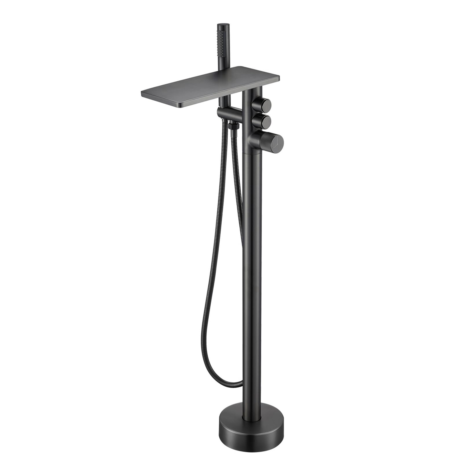 Rubinetto Vasca da Bagno Freestanding Cascata Miscelatore Freestanding Vasca Ottone-Grigio
