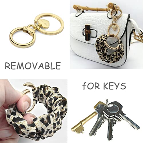 Lanzitoer Elastic Wristlet Keychain Fabric Scrunchy Wristband Bracelet Keyring For Women (Rainbow) #TOP2